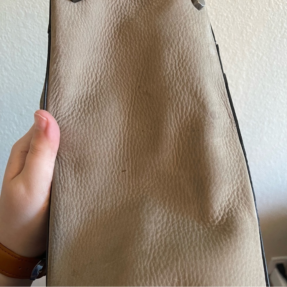 REBECCA MINKOFF Leather Calf Hair Graphit Multi Regan Satchel Removable Strap - Picture 13 of 15